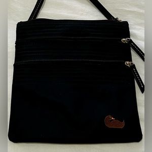Dooney & Bourke Black Nylon Triple Zipper Duck Bag
